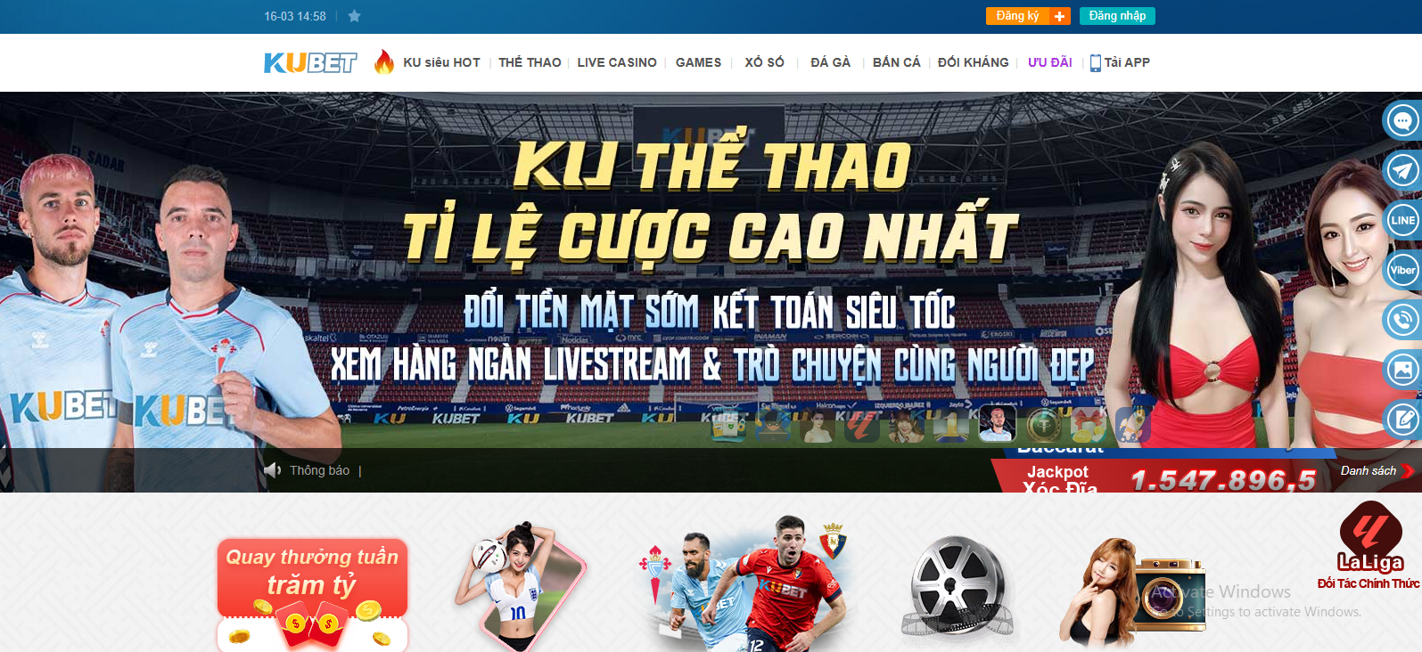 Người chơi truy cập vào trang chủ của Kubet