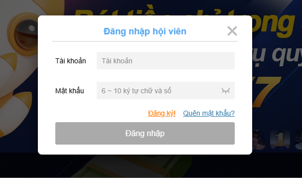 Anh em điền thông tin về tên đăng nhập và mật khẩu để login